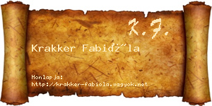 Krakker Fabióla névjegykártya